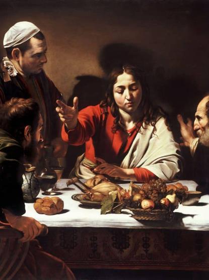 Le Souper à Emmaüs (Le Caravage, National Gallery, Londres).