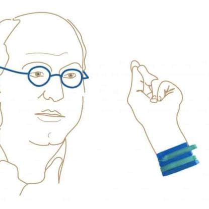 Alain Deneault. Illustration: Léa Robitaille / Le Verbe