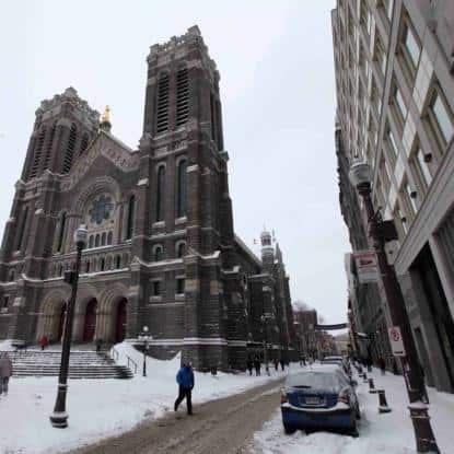 L'église Saint-Roch et son parvis, où se tenait souvent Pierre Bilodeau (photo: © Pascal Huot)